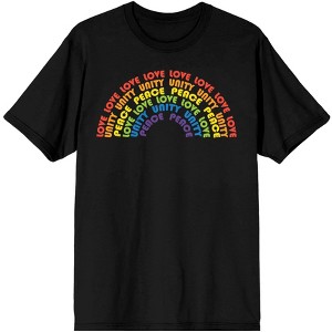 Love Unity Peace Men's Black T-Shirt - 1 of 3