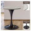 LeisureMod Dining Table with a Round White Resin Tabletop and Black Stainless Steel Pedestal Base Verve Collection - image 4 of 4