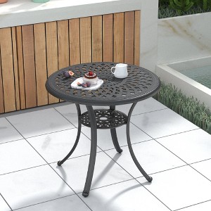30.71-inch Cast Aluminum Patio Dining Round Table with a 1.88-inch Umbrella Hole - 1 of 4
