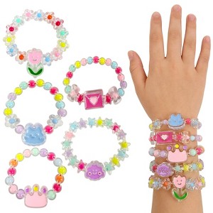 Wrapables Girls Princess Dress-Up Beaded Bracelet Jewelry for Party Favors, Goodie Bags, Birthday Parties (Set of 5) - 1 of 4