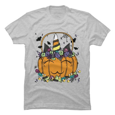Men's Design By Humans Halloween Unicorn By Desdymona T-Shirt