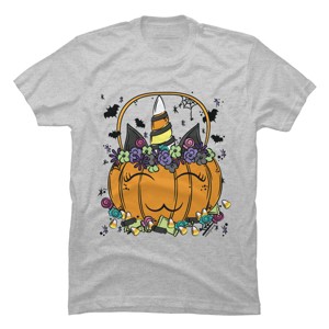 Men's Design By Humans Halloween Unicorn By Desdymona T-Shirt - 1 of 2