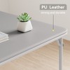 Folding dining table, 38-inch portable square game table, PU padded tabletop, suitable for family, parties, picnics, and games. - 2 of 4