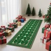 Promotion Sale! ft Christmas Runner Rug, Red Polyester, Christmas Tree Print, Machine Washable, Non-Slip, Indoor Hallway - 4 of 4
