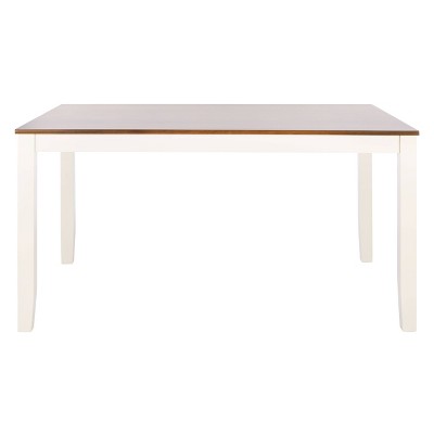 Silio Rectangular Dining Table White/Natural - Safavieh