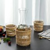Slickblue 3-in-1 Glass Carafe & Tumblers Set, 48.3 oz Jug with Hand Woven Rattan - 2 of 4