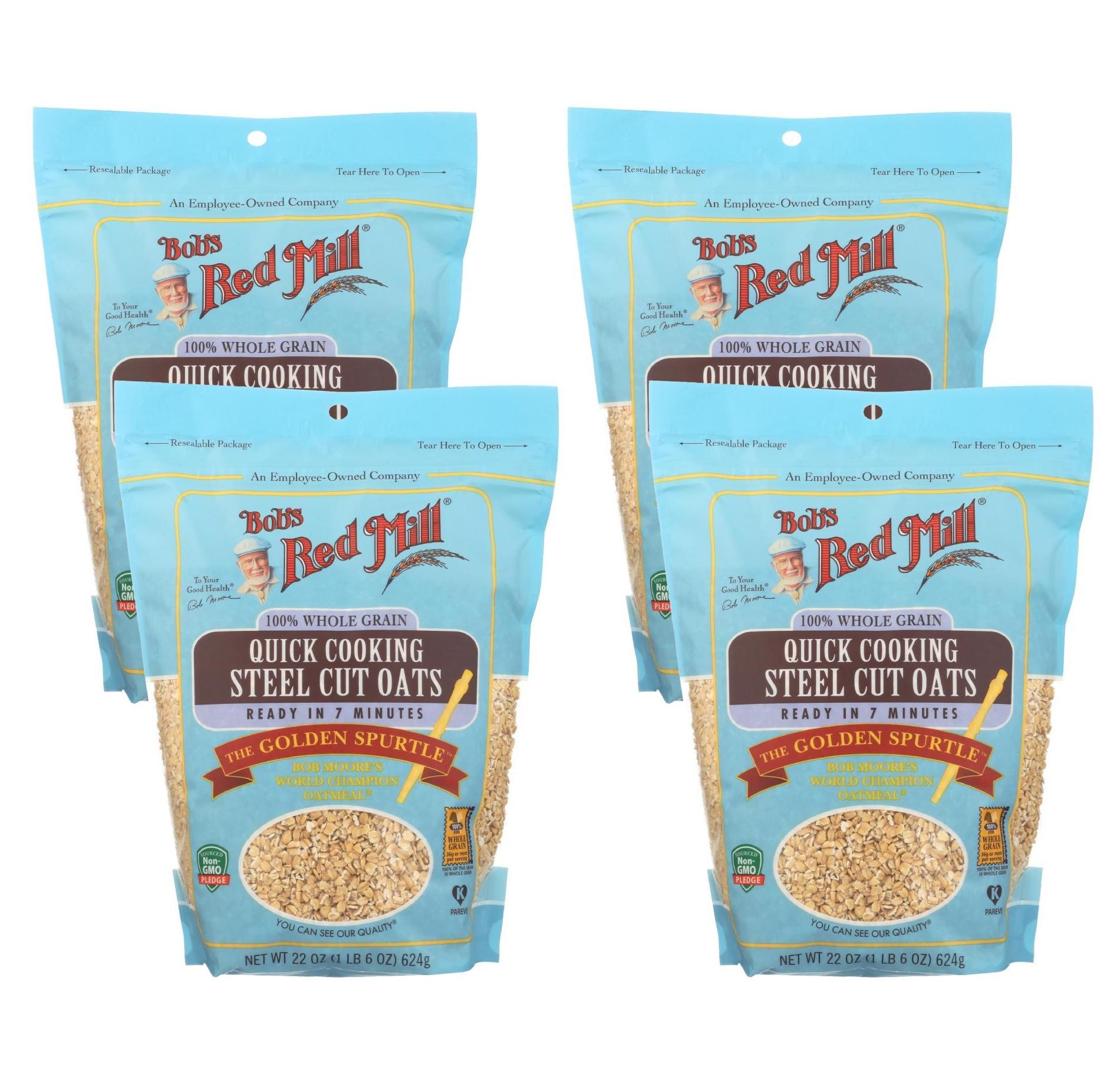 Bob's Red Mill Quick Cooking Steel Cut Oats - Case of 4/22 oz