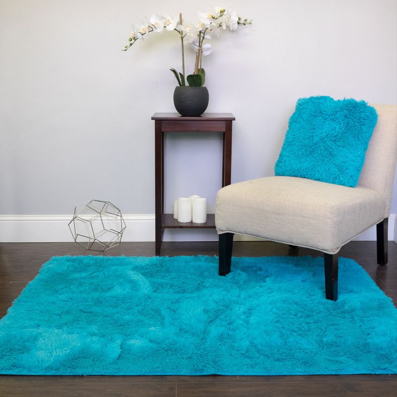 Plush Faux Fur Shag Solid Rectangle Floor Area Rug 4'x5' by Sweet Home Collection™, 1 of 4