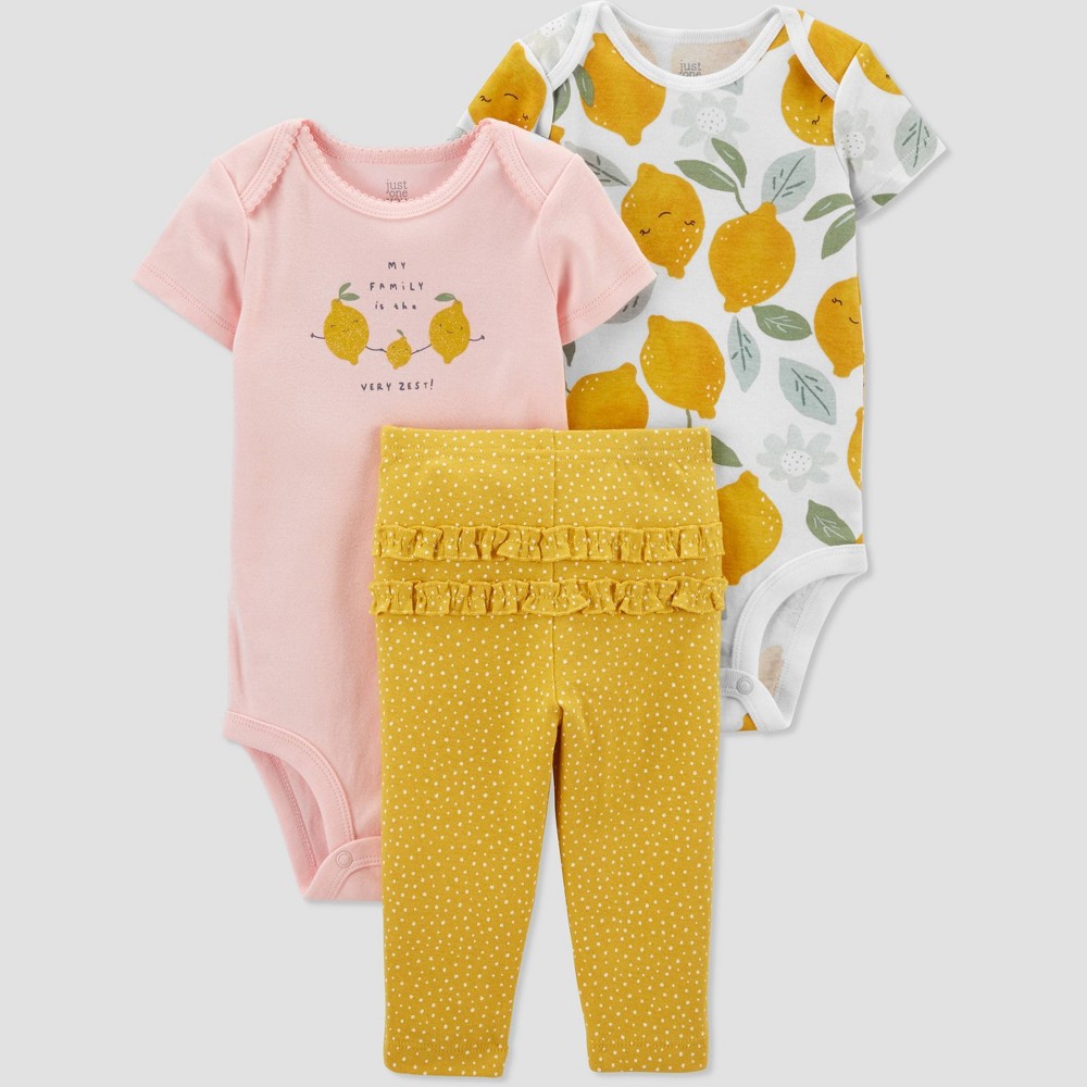 Baby Girls' Lemon Top & Bottom Set - Just One You made by carter's Gold 3M