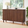 Lirago,4-Door Accent Storage Cabinet – Brown Semicircle-Door Sideboard with Tiered Shelves – Modern Living/Dining Room - 3 of 4