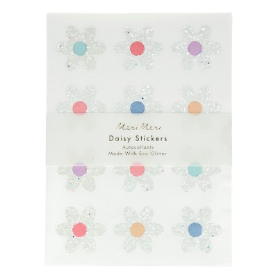 Meri Meri Glitter Daisy Stickers (Pack of 8)