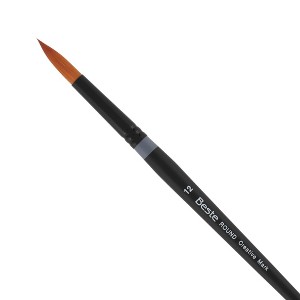 Creative Mark Beste Golden Taklon Round #12 Artist Brush, Professional Watercolor Brushes, For Acrylic Painting, Short Handle, Sharp Edges, Hand-Tied - 1 of 4