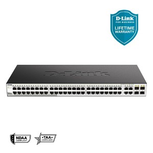 D-Link 52-Port Gigabit Smart Managed Switch, 48x GbE + 4x Combo SFP Ports (DGS-1210-52) - 1 of 4