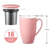 COZONY 16oz Ceramic Tea Cup with Removable Infuser and Lid — Microwave Safe Mug for Loose Leaf Tea, Coffee, Cocoa, Milk, Gift for Tea Lovers - 2 of 4