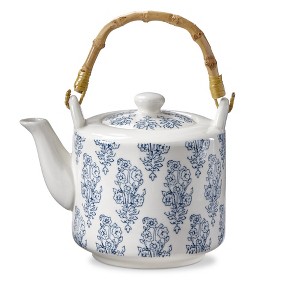 TAG Cottage Blue Floral Stoneware Teapot, 39 oz - 1 of 3