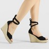 Allegra K Women's Espadrilles Tie Up Ankle Strap Wedges Sandals - 2 of 4