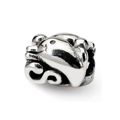 Black Bow Jewelry Sterling Silver High Polished Dolphin Bead Charm