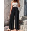 Womens Pants Casual Wide Leg Pants Elastic High Waist Long Pants - 4 of 4