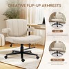 Okak Modern Adjustable Swivel Office Chair with Flip-up Arms & Wheels,Small Ergonomic Task Chair for Home Office,Living Room - 3 of 4