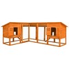 vidaXL Rabbit Hutch 2-Tier Bunny Cage with Pull Out Tray House Solid Fir Wood - Brown - 2 of 4