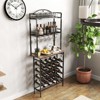 SEVOBAL Racks Multipurpose Display 3 Tier Bar Table with Spacious Organized Display Functional Storage for Rooms, Black Brown, 31.5"*3.54"*3.54" - 2 of 4