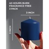 3x3 Pillar Candles Set of 3 - Navy Blue Candles Pillar - 40-Hour Burn Time Self - 2 of 4