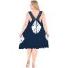 LA LEELA Women's Vacation Wear Casual Sundress Summer Vacation Loose Vacation House Wear Swing Dresses 10-12 Blue, Tie Dye Design - 2 of 4