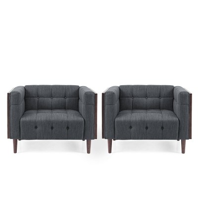 Set of 2 Mclarnan Contemporary Tufted Club Chairs - Christopher Knight Home