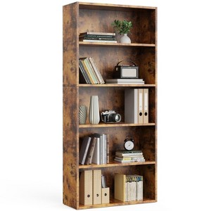 CAVINAS 5/6-Tier Bookshelf for Home Office,Freestanding Tall Open Display Storage Shelf,53/63"H Industrial Bookcase with Anti-Tip Device - 1 of 4