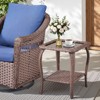 6-Piece Patio Rocking Swivel Chair Outdoor Wicker Bistro Set with Tempered Glass Side Table, Outdoor Patio Furniture Set for Garden and Balcony - 4 of 4