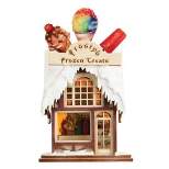 Ginger Cottages Frosty's Treat Shop  -  One Ornament 4.75 Inches -  Gingermen Ice Cream  -  80043.  -  Wood  -  Brown