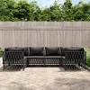 vidaXL Patio Lounge Set, Steel and Woven Fabric, Anthracite, Modular Design, Weather-Resistant, Easy Assembly, 6 Pieces with Cushions Included - 2 of 4