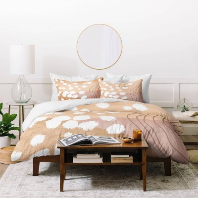 Full/Queen Aleeya Jones Modern Abstract Duvet Set Beige - Deny Designs