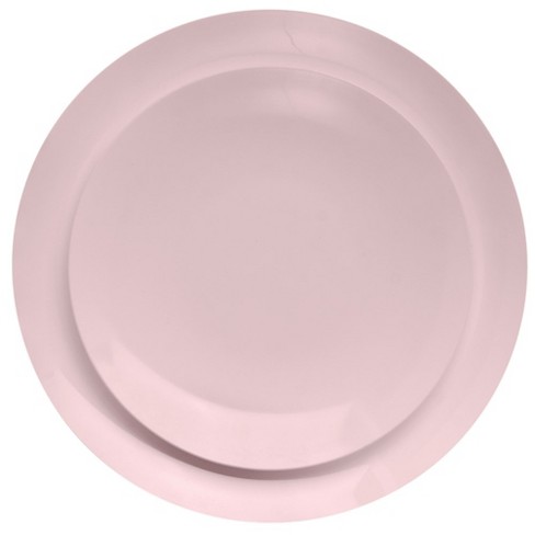 Vintage Disposable Round Plastic Plates - 7.5 Set of 10 Pink