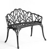 Bench Outside With Floral Rose, Patio Furniture Aluminum With Rust-Resistant, Garden Benches For Outdoor, Long Chair Outdoor-Cuddlewood - 2 of 4
