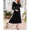 LXT-Women's Tiered Ruffle Hem Maxi Dress with Belt for Baby Shower - 2 of 4