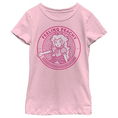 Girl's Nintendo Feeling Peachy T-shirt - Light Pink - Medium : Target