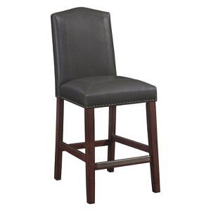 Carteret Gray Leather Counter Stool in Espresso - Comfort Pointe  - 1 of 4