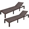Tangkula 2-Piece Outdoor Rattan Chaise Lounge Chair Adjustable Backrest Recliner with Red Cushions - 4 of 4