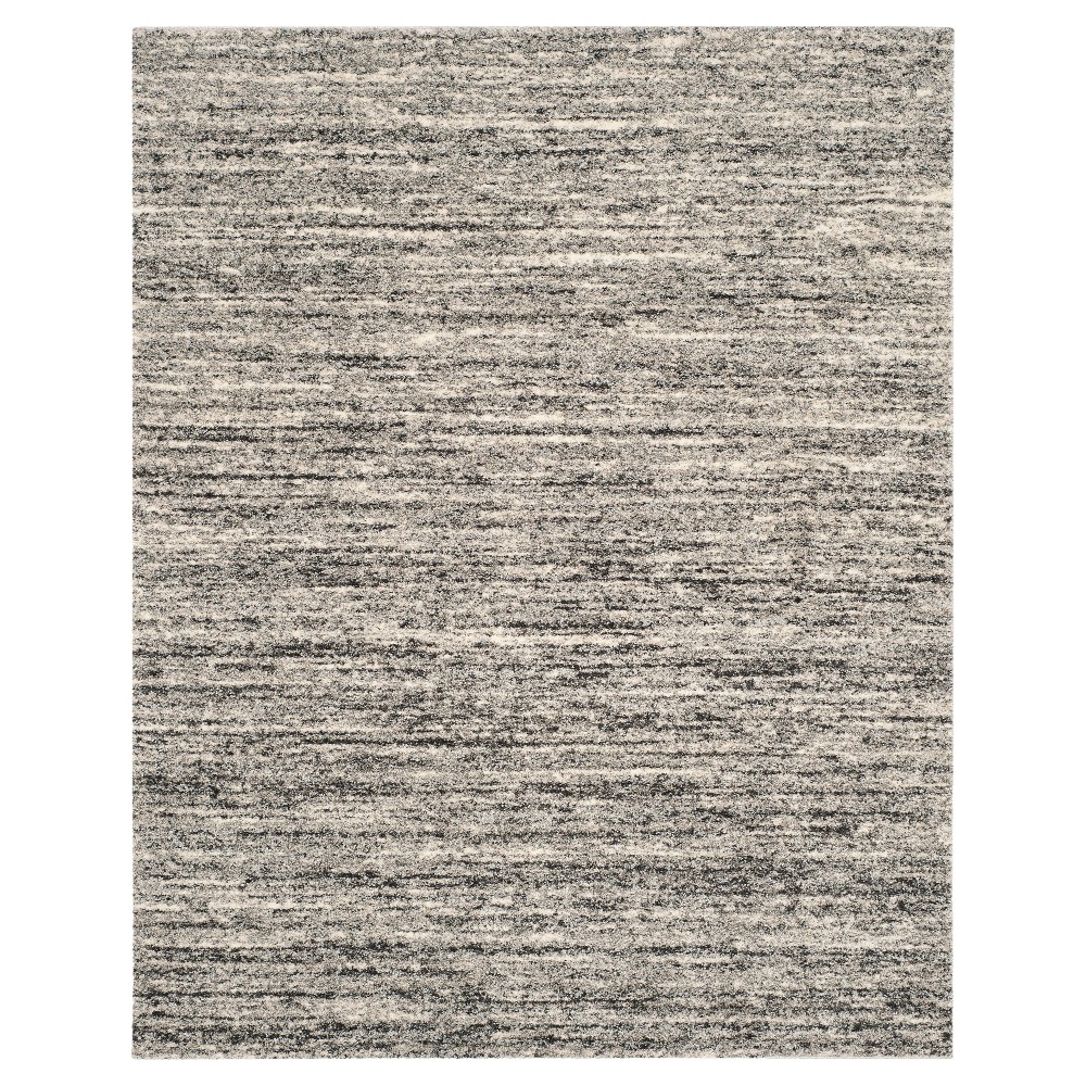 Ivory/Gray Abstract Shag/Flokati Loomed Area Rug - (8'x10') - Safavieh