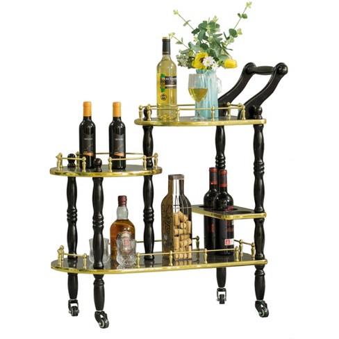 Hotel Restaurant Food Delivery Antique Pallets Vintage Trolley Solid Wood Household Cake Carts Serving Movable Snacks Coffee Tea Wine Carts