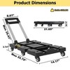 NAYSAYE Folding Hand Truck 330lbs Capacity Portable Dolly Cart with 6 Wheels and Elastic Rope for Easy Moving, Black, 10"*2"*8" - 3 of 4