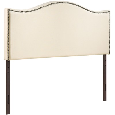 Curl King Nailhead Upholstered Headboard Ivory - Modway