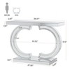 Lirago 39" Modern Mirrored Console Table with Crystal Inlays-Decorative Entryway and Living Room Table White - 3 of 4