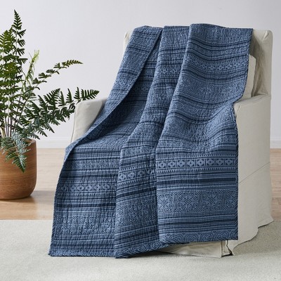 Tolteca Quilted Throw - Indigo - Levtex Home