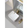 White with gold trim Vessel Bathroom Sink Basin in White Ceramic Single Basin Ceramic Farmhouse Kitchen Sink with Basket Strainer - 2 of 4