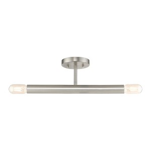 Livex Lighting Copenhagen 2 - Light Semi-Flush Mount in  Brushed Nickel - 1 of 4