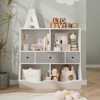 Kids Toy Storage Organizer with 3 Movable Drawers and 5-Section Bookshelf - 3-Tier Large Toy Cabinet for Playroom, Kindergarten, and School - 2 of 4