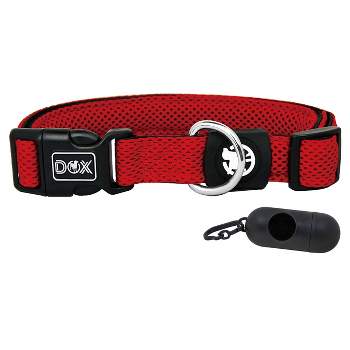 DDOXX Nylon Airmesh Dog Collar - Red - Medium