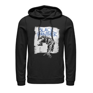 Men's Marvel Black Panther Paint Print Pull Over Hoodie - 1 of 3